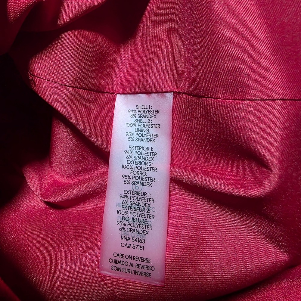 Calvin Klein Blazer Women 6 Red‎ Collarless Single Button Career Professional - Picture 6 of 9